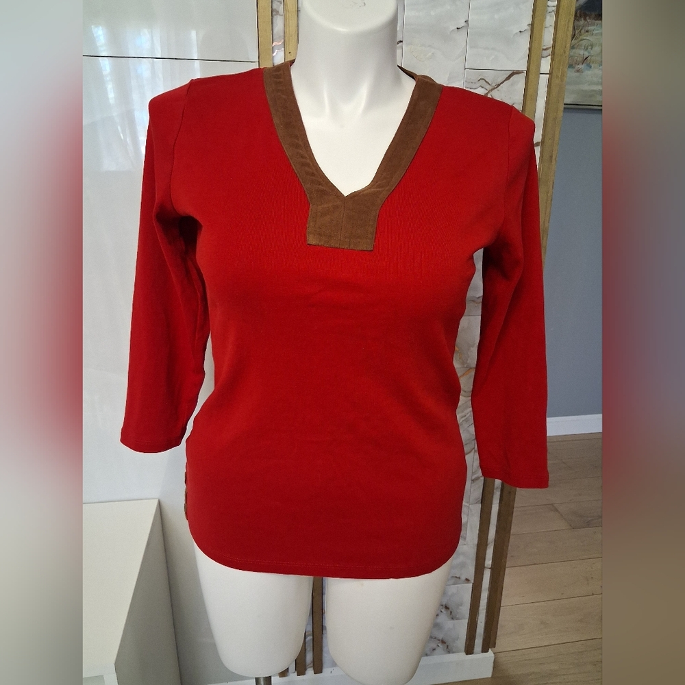 Ralph Lauren Red Cotton Top